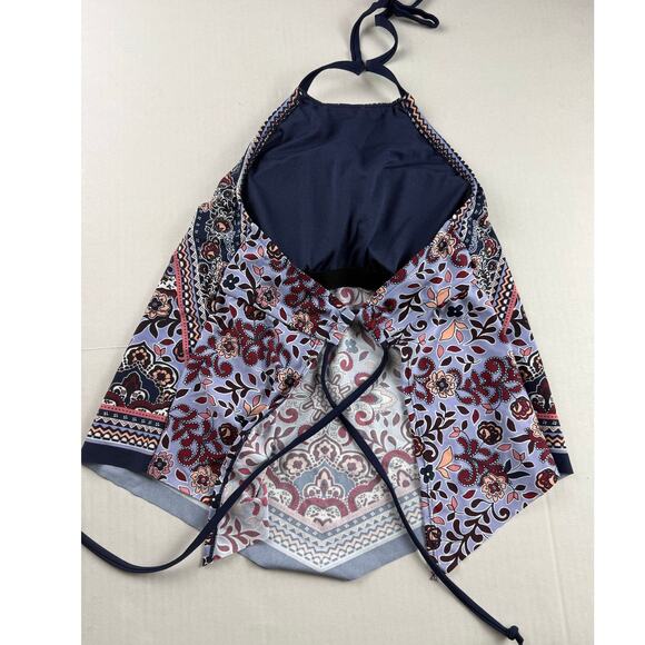 Kona Sol Purple Floral High Neck Tankini Top - Size S - Picture 7 of 7